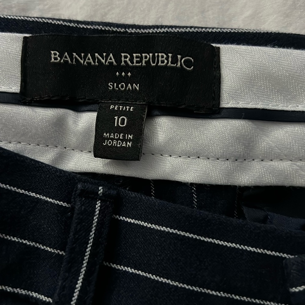Banana Republic Sloan navy pin stripped pants